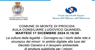 Monte di Procida, convegno sulla cultura della legalità per tutelare e sensibilizzare i minori sui rischi del digitale